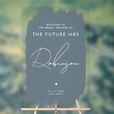 FUTURE MRS  Welcome Dusty Blue Acrylic Sign