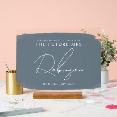 FUTURE MRS  Welcome Paint Dusty Blue Acrylic Sign