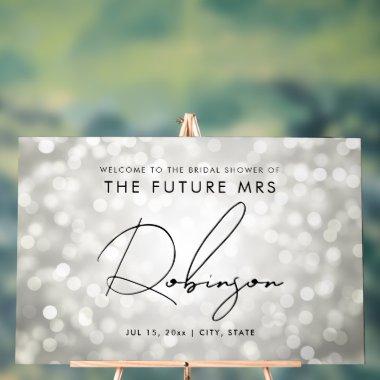 FUTURE MRS  Welcome Silver Lights Acrylic Sign