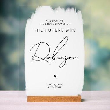 FUTURE MRS  Welcome White Black Acrylic Sign