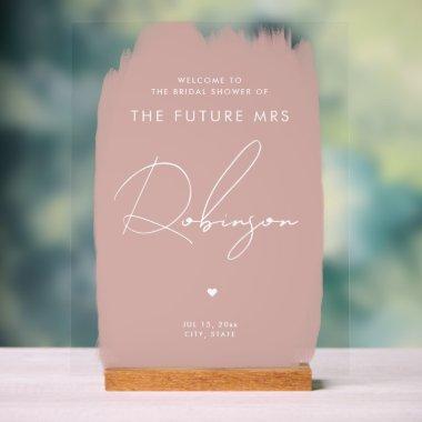 FUTURE MRS  Welcome White Blush Acrylic Sign