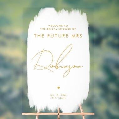 FUTURE MRS  Welcome White Gold Acrylic Sign