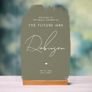 FUTURE MRS  Welcome White Sage Acrylic Sign