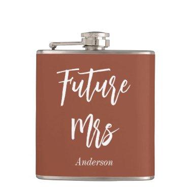 Future Mrs Bride Brown Wedding Terracotta Flask