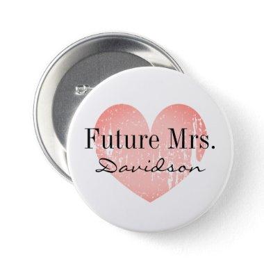 Future Mrs bride to be bridal shower heart button