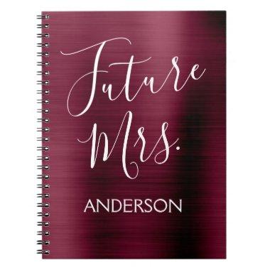 Future Mrs. Burgundy Purple Bridal Shower Planner Notebook