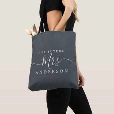 Future Mrs Chic Script Custom Name Bride To Be Tote Bag