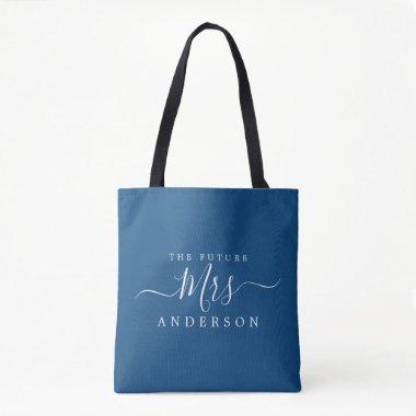 Future Mrs Chic Script Custom Name Bride To Be Tote Bag