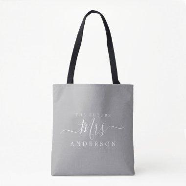 Future Mrs Chic Script Custom Name Bride To Be Tote Bag