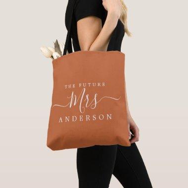 Future Mrs Chic Script Custom Name Bride To Be Tote Bag