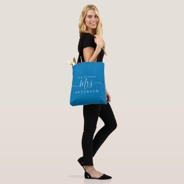 Future Mrs Chic Script Custom Name Bride To Be Tote Bag