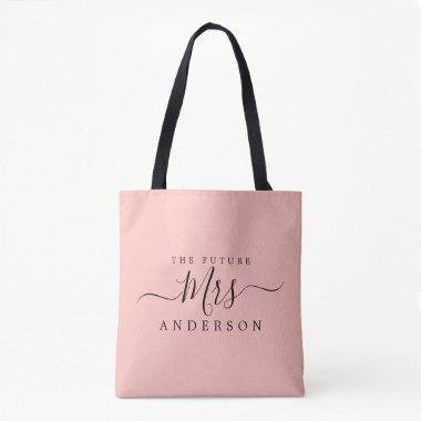 Future Mrs Chic Script Custom Name Bride To Be Tote Bag