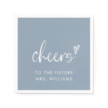 Future Mrs Dusty Blue Bridal Shower Napkins