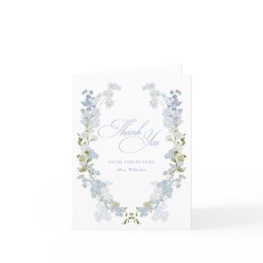 Future Mrs Elegant Blue Floral Thank You