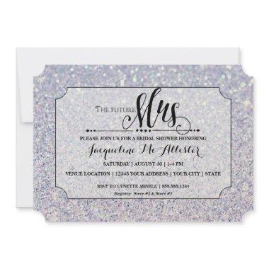 Future Mrs. Elegant Classic Bridal Shower Blue Invitations