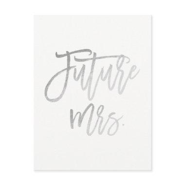 Future Mrs. Faux Silver Foil Modern Save The Date Announcement PostInvitations