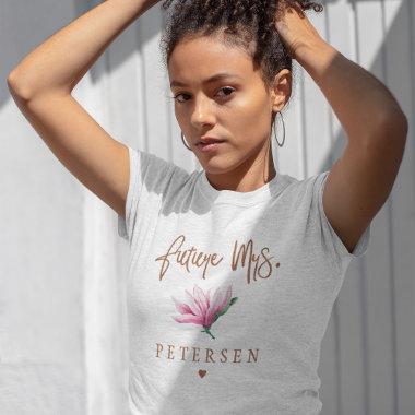 Future Mrs floral typography script team bride T-Shirt