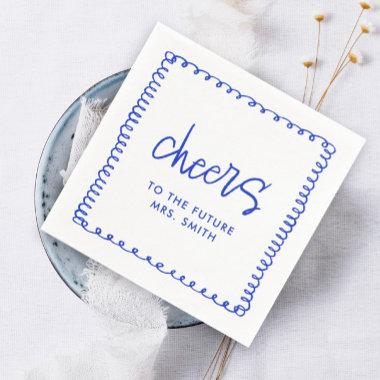 Future Mrs French Blue Bridal Shower Cheers Napkins