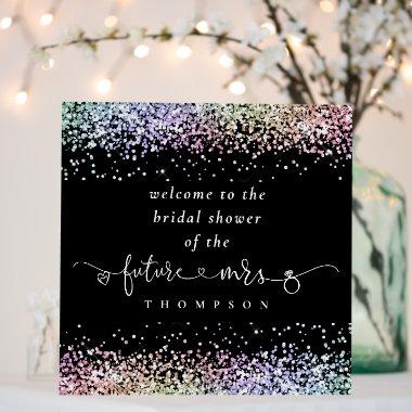 Future Mrs Glitter Welcome Bridal Shower Black Foam Board