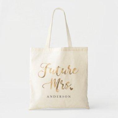 Future Mrs. gold calligraphy Tote Bag