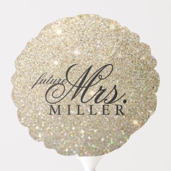 future Mrs Gold Glitter  Balloon