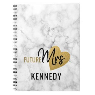 Future Mrs Gold Heart And Marble Notebook