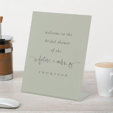 Future Mrs Light Script Sage Welcome  Pedestal Sign