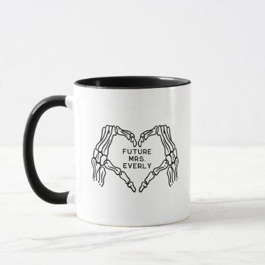 Future Mrs. Mug Gothic Skeleton Heart Hands