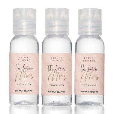 Future Mrs Name Peach Coral Bridal Shower Favor Hand Sanitizer