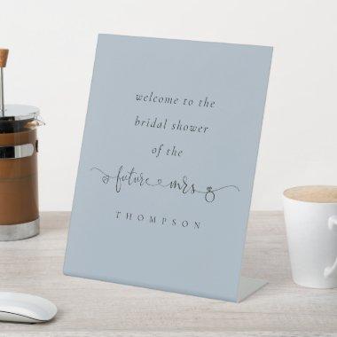 Future Mrs Name Script Blue Welcome  Pedestal Sign