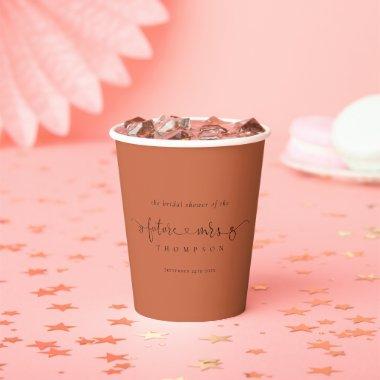 Future Mrs Name Terracotta  Paper Cups