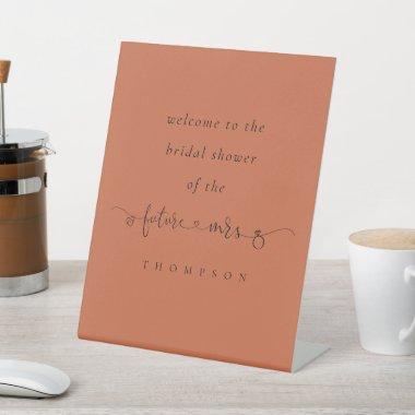 Future Mrs Name Terracotta Welcome  Pedestal Sign