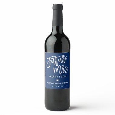 Future MRS Navy Blue Bachelorette Party Favor Wine Label