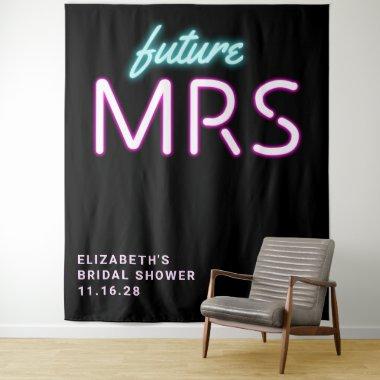 Future Mrs Neon Lights Bridal Shower Tapestry