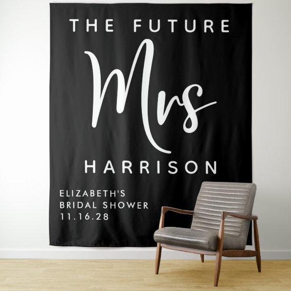 Future Mrs Personalized  Black Tapestry