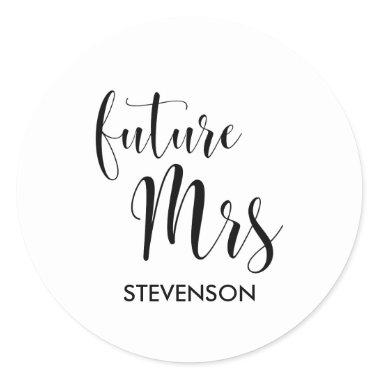 Future Mrs personalized Classic Round Sticker