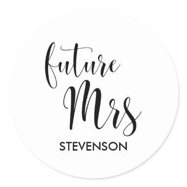 Future Mrs personalized Classic Round Sticker