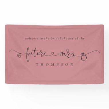 Future Mrs Ring Hearts Dusty Rose  Banner