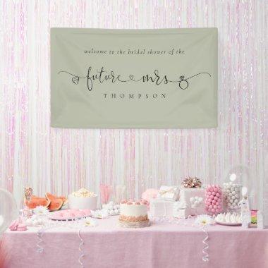Future Mrs Ring Hearts Light Sage  Banner