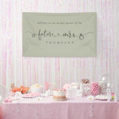 Future Mrs Ring Hearts Light Sage Bridal Shower Banner