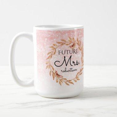 Future Mrs Rose Gold Pink Glitter Bridal Shower Coffee Mug
