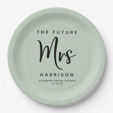 Future Mrs Sage Pink  Paper Plates