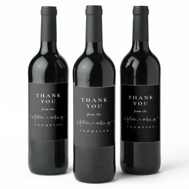 Future Mrs Script  Black Thanks Favor Wine Label