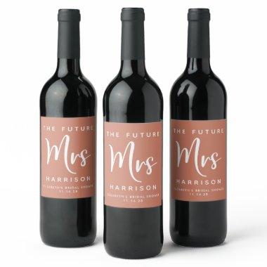 Future Mrs Teracotta Personalized  Wine Label