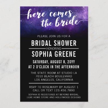 Galaxy Wedding Celestial Bridal Shower Invitations
