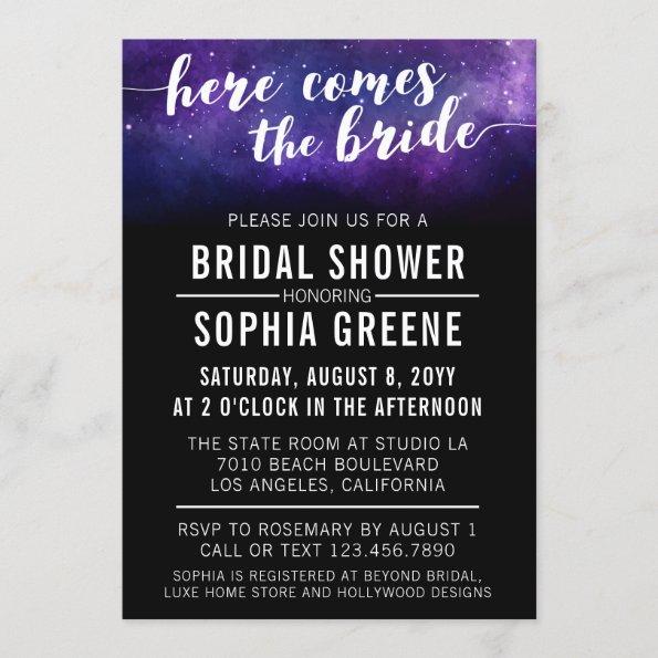 Galaxy Wedding Celestial Bridal Shower Invitations