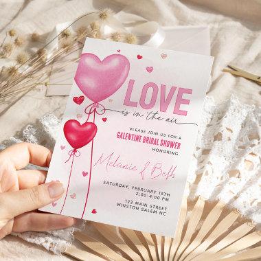 Galentine's Love Is In The Air Bridal Shower Invitations