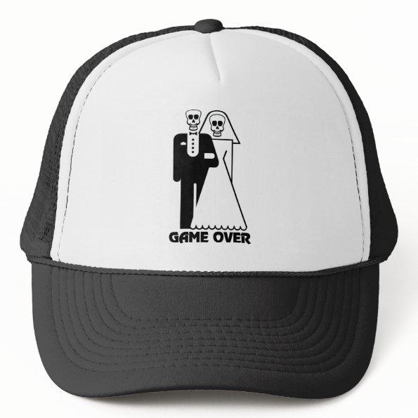 Game Over Bride and Groom Skulls Hat