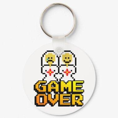 Game Over Marriage (Lesbian, 8-bit) Keychain