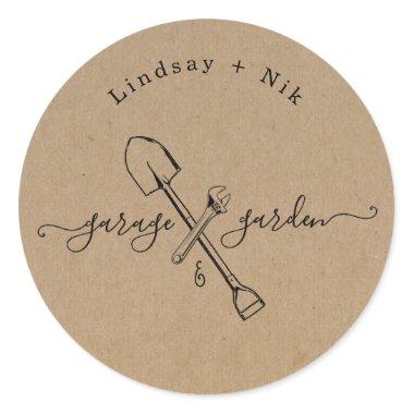 Garage & Garden Bridal / Couple's Shower Classic Round Sticker
